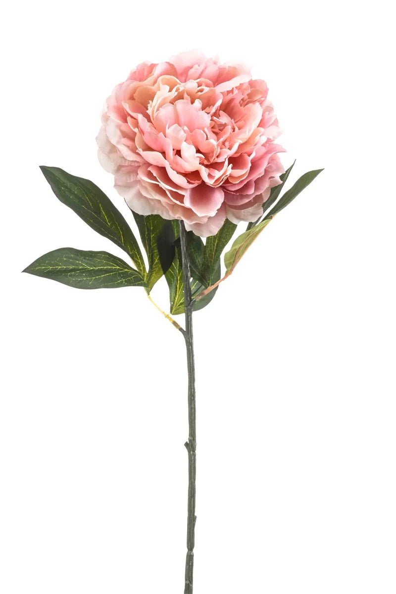 Kunstbloem Pioenroos Peony spray roze H75