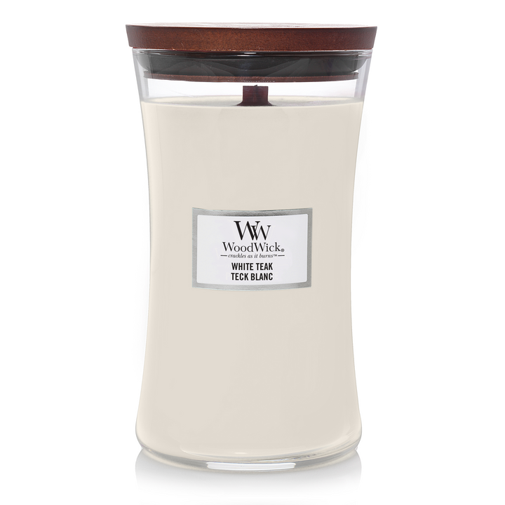 Woodwick White Teak Candle Large