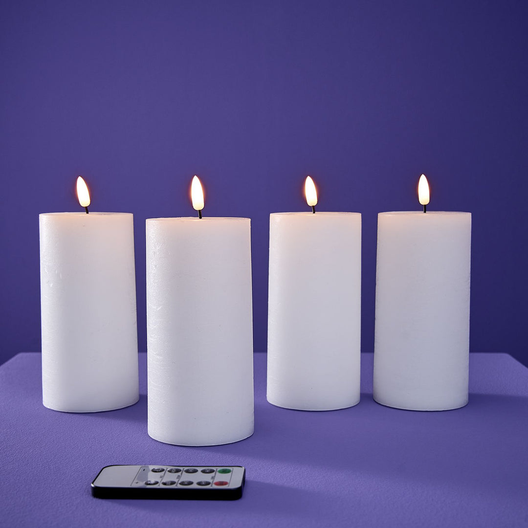 Slenders - LED-Kaarsen Wit van echt Kaarsvet set van 4 - H15