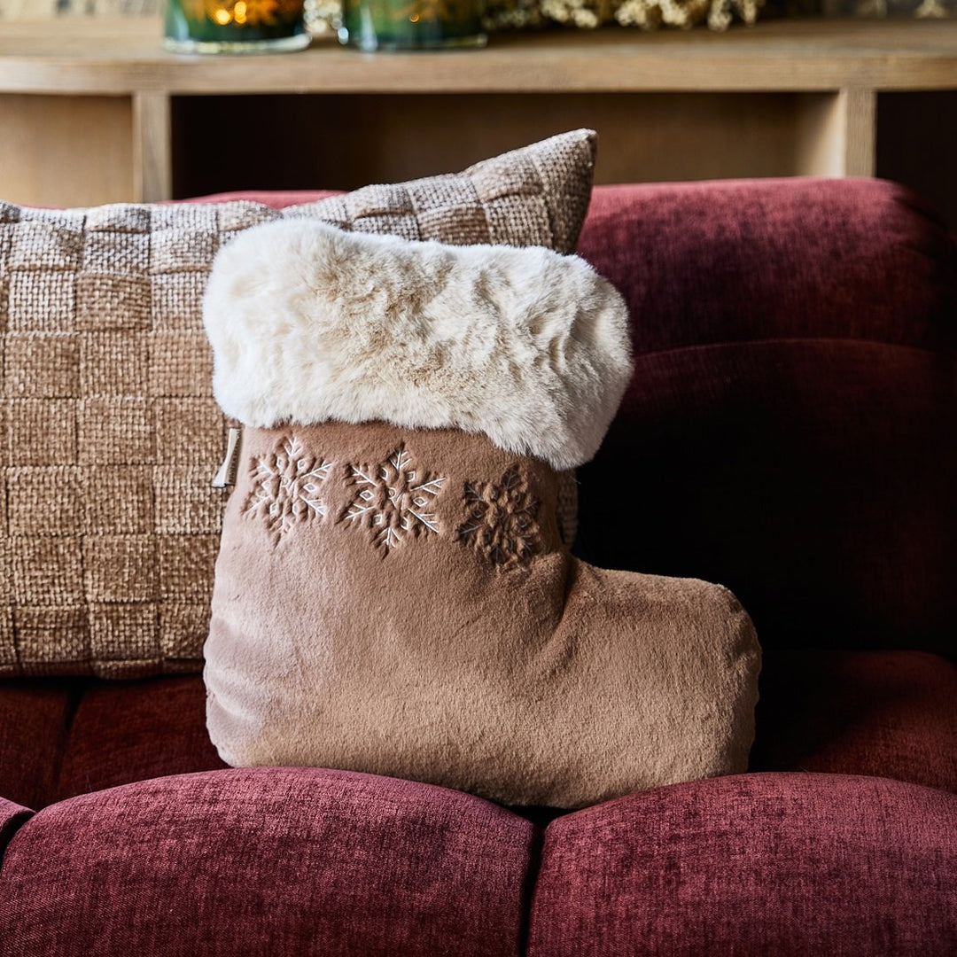 Rivièra Maison Christmas Stocking Faux Fur Box Pillow