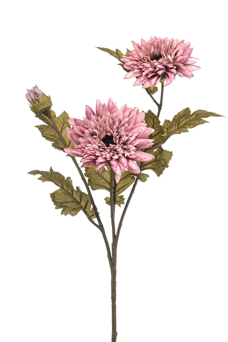 Kunstbloem Zonnebloem sunflower spray oud roze H73