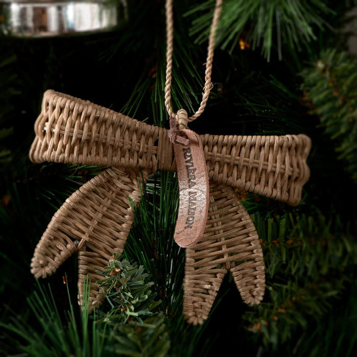 Rivièra Maison Rustic Rattan Jacky Bow S - Kerstornament