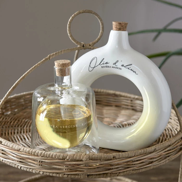 Rivièra Maison Olio D'Oliva Oil Bottle - Olijffles - Wit