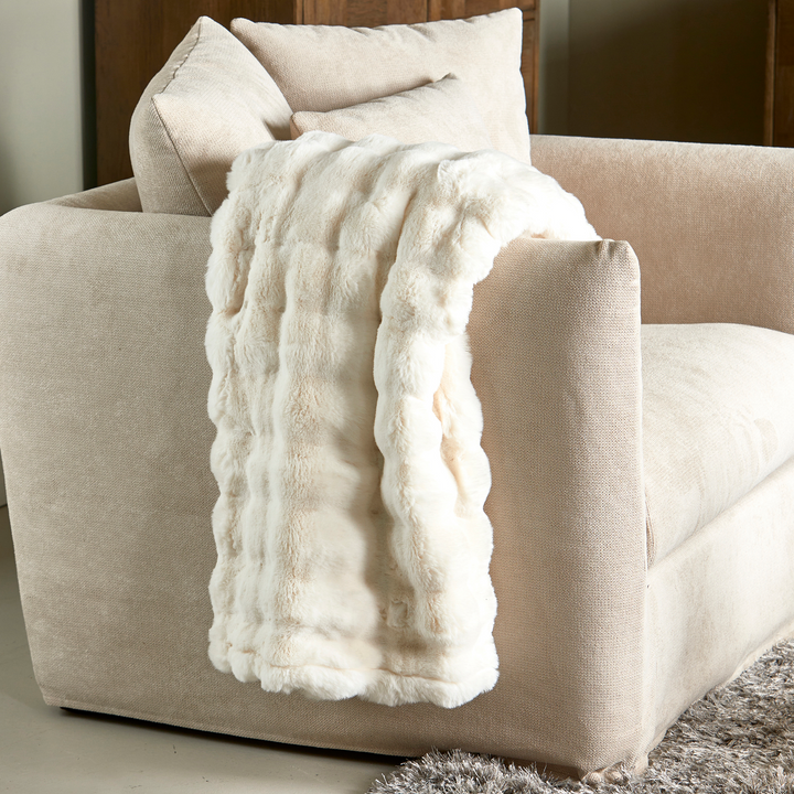 Rivièra Maison RM Meaux Faux Fur Throw 170x130 plaid