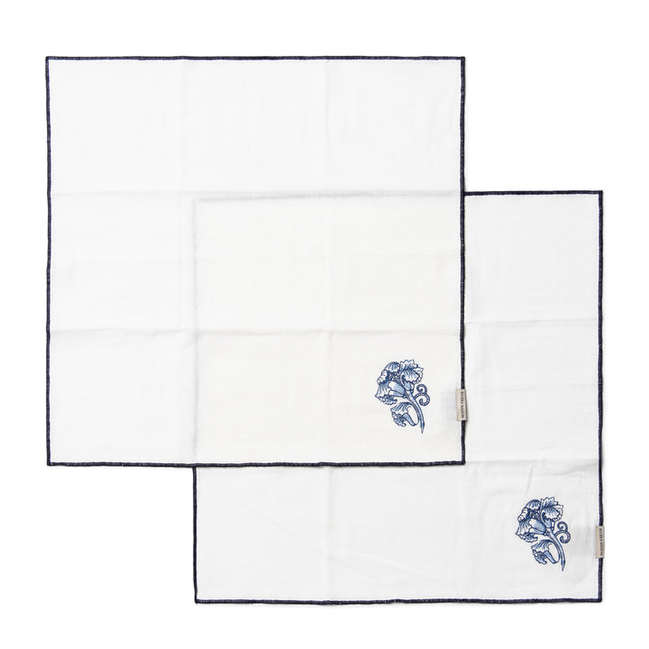 Rivièra Maison Floral Island Napkin set van 2 Delfts Blauw - Servetten