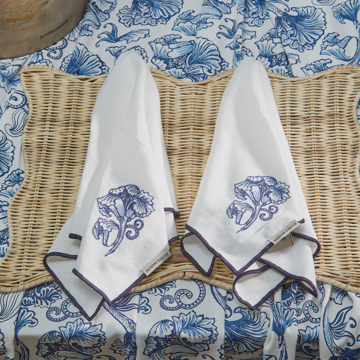 Rivièra Maison Floral Island Napkin set van 2 Delfts Blauw - Servetten