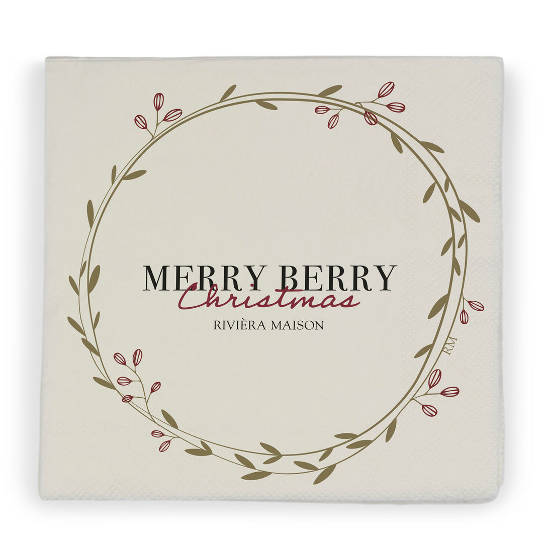 Rivièra Maison Merry Berry Paper Napkin - Kerst servetten