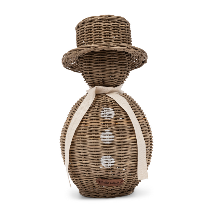 Rivièra Maison Rustic Rattan Snowman L - Kerst Decoratie