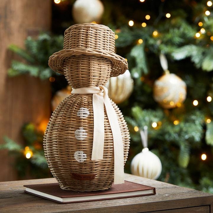 Rivièra Maison Rustic Rattan Snowman L - Kerst Decoratie