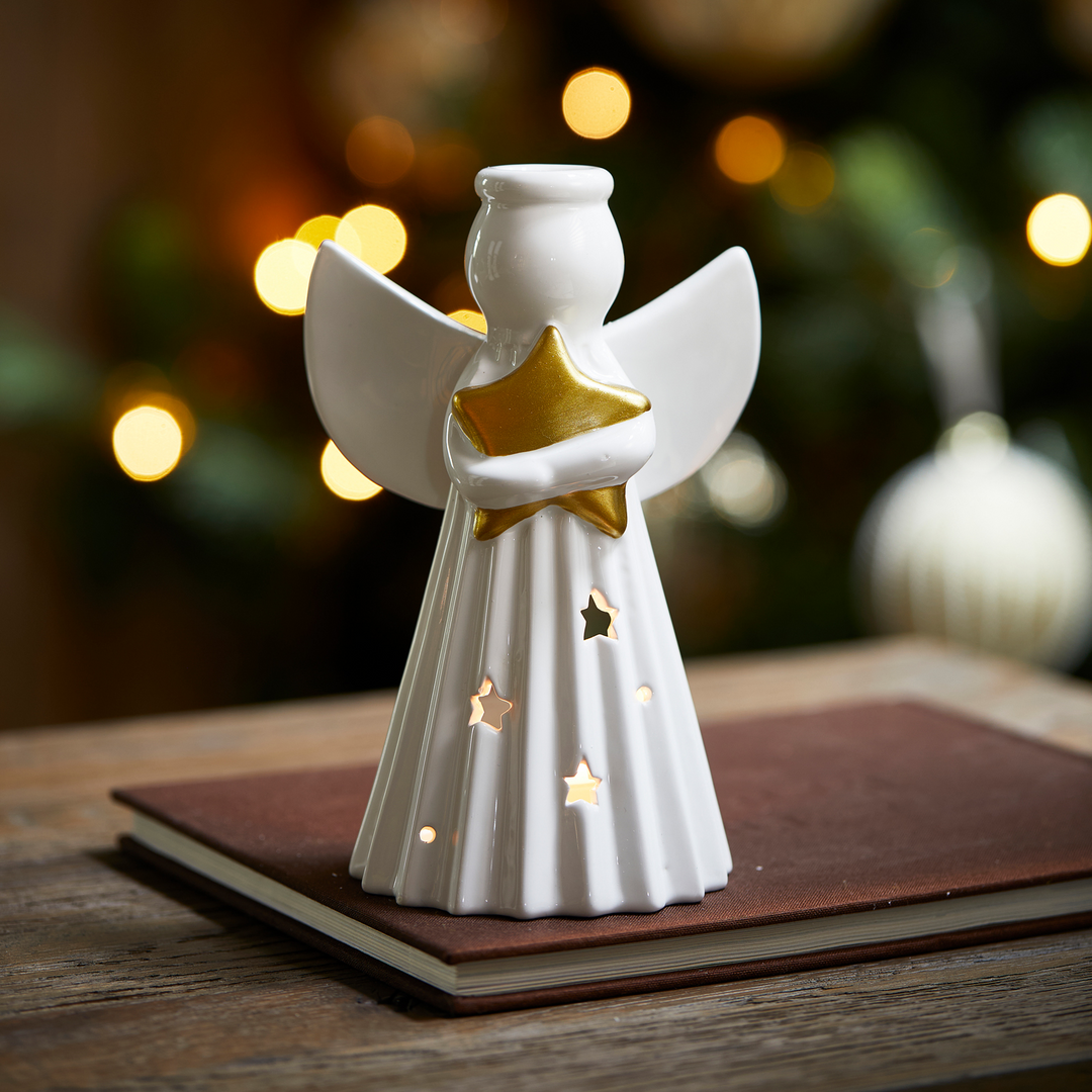 Rivièra Maison Sparkling Star Angel Tealight Holder - Kerst