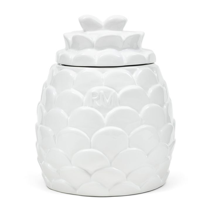 Rivièra Maison Frosted Pine Cone Storage Jar voorraadpot, wit