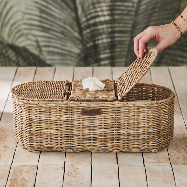 Rivièra Maison Rustic Rattan Toilet Paper & Tissue Storage Box