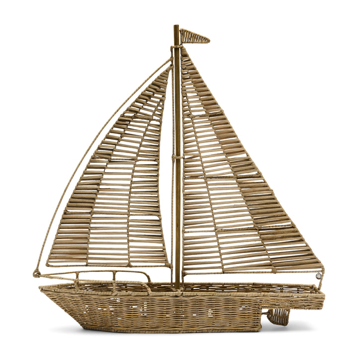 Rivièra Maison Rustic Rattan Sailboat Zeilboot decoratiebeeld