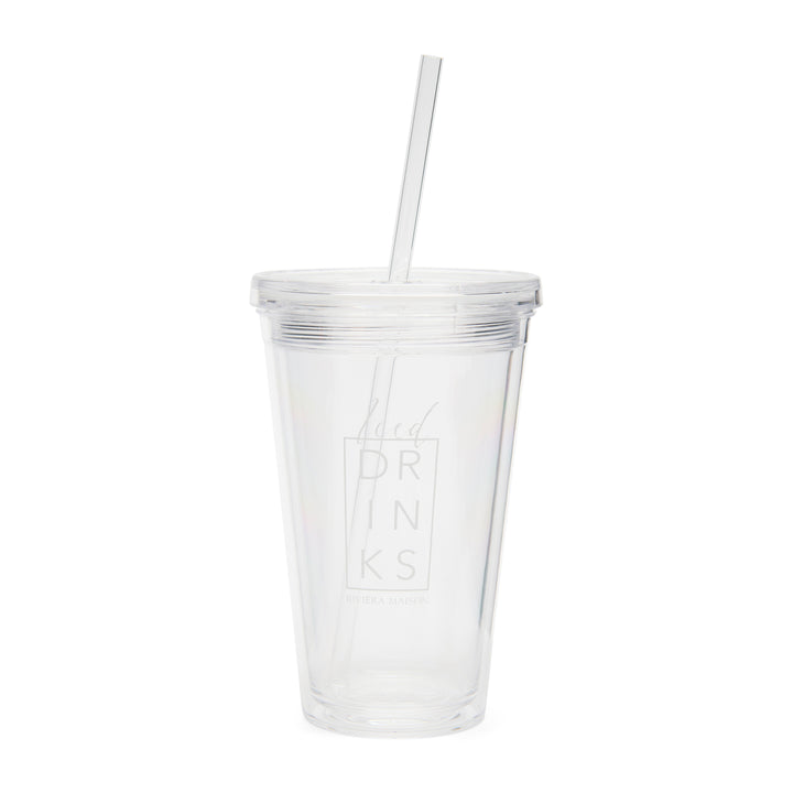 Rivièra Maison Iced Drinks To Go Cup & Straw - Plastic drinkbeker