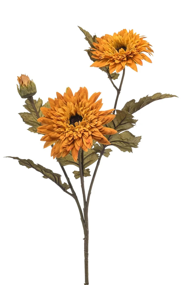 Kunstbloem Zonnebloem sunflower spray geel H73