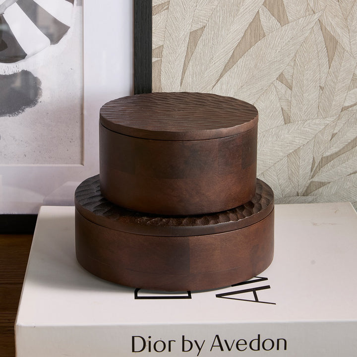 Rivièra Maison Banu Storage Box Round M - opbergdoosje