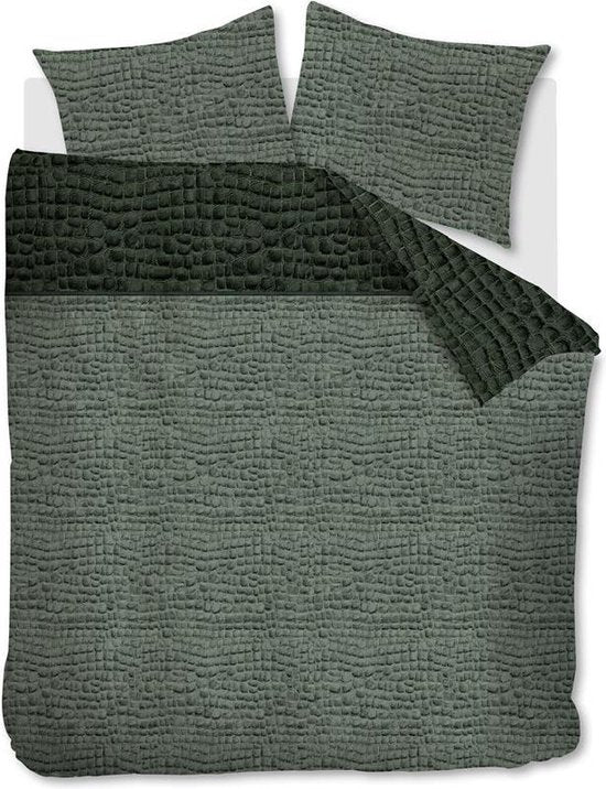 Rivièra Maison Croco Dekbedovertrek - Lits- Tweepersoons- 200x200/220 cm - Groen