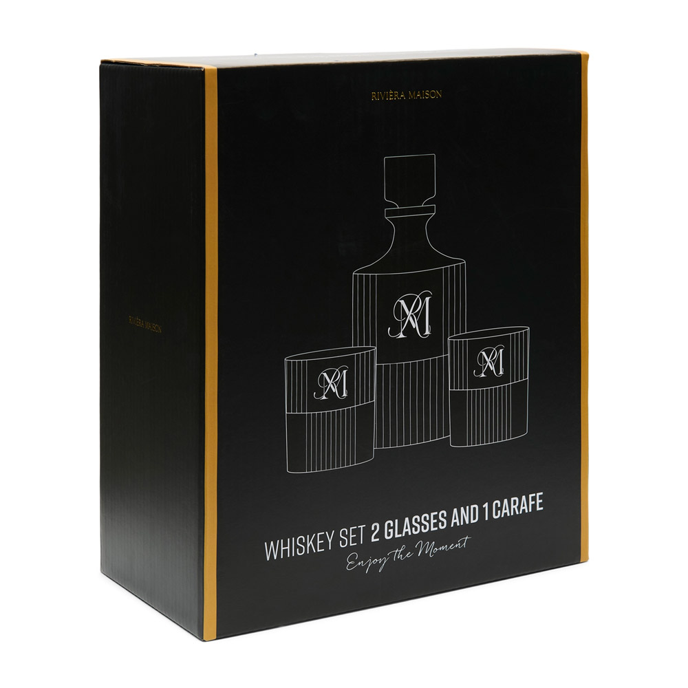 Riviera Maison Enjoy the Moment Whiskey Set – Karaf + 2 glazen