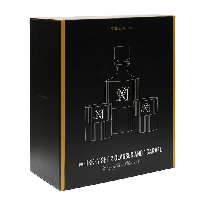 Riviera Maison Enjoy the Moment Whiskey Set – Karaf + 2 glazen