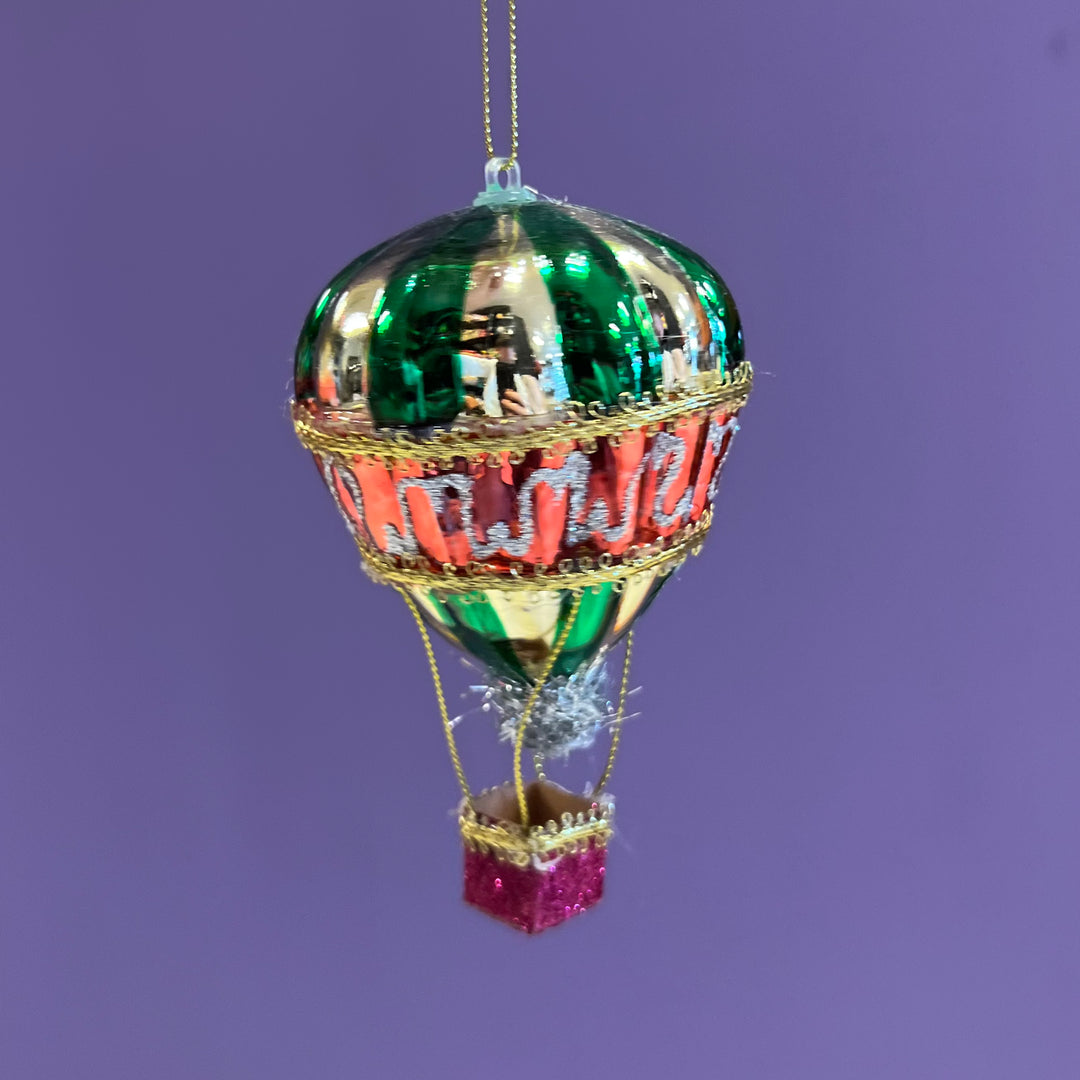 Kerstornament circus Heteluchtballon 10 cm