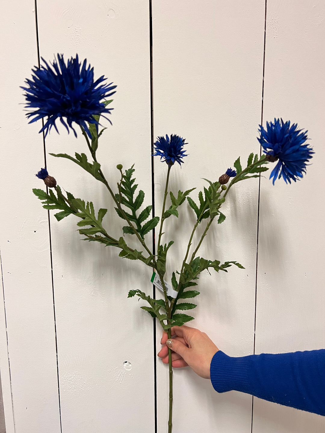 Kunstbloem Centaurea/Knapweeds 100 cm blauw zijde kunstbloem