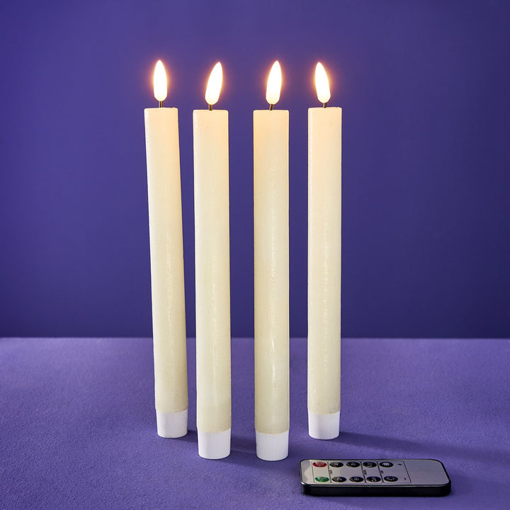 Slenders - LED-Kaarsen Creme van echt Kaarsvet set van 4 - H24.5