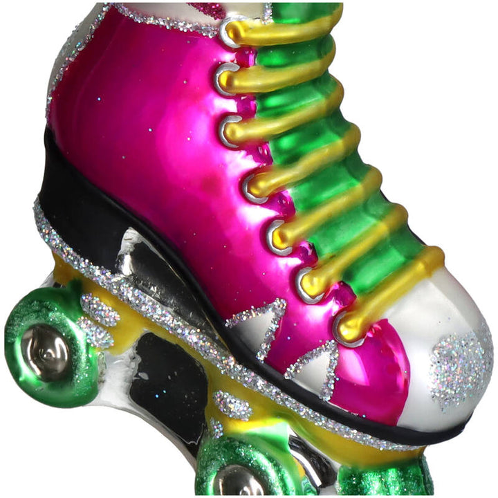 Kerstornament Rollerskates uit de jaren 90 glas 10 cm