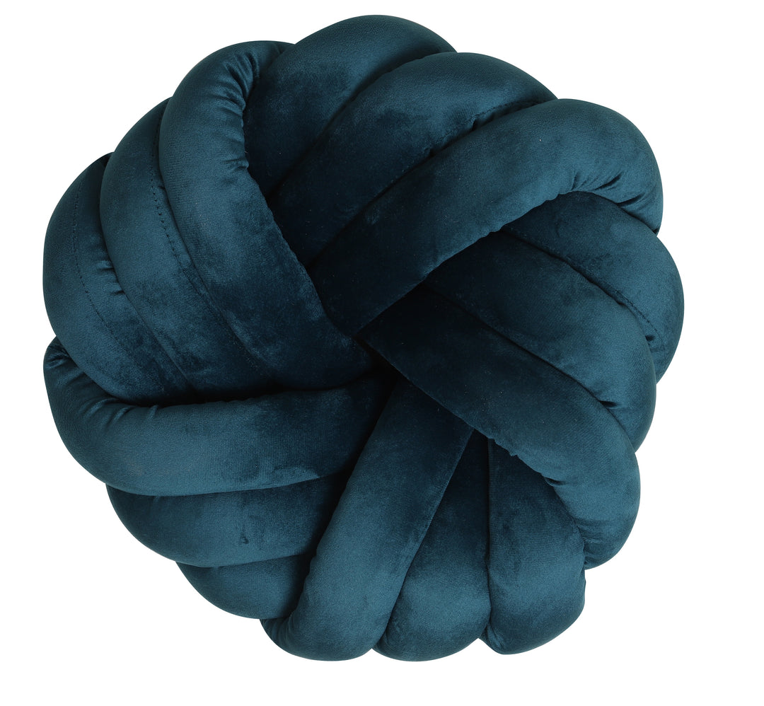 Slenders - Sierkussen Kiki Knoop Petrol Blauw 33x33 cm