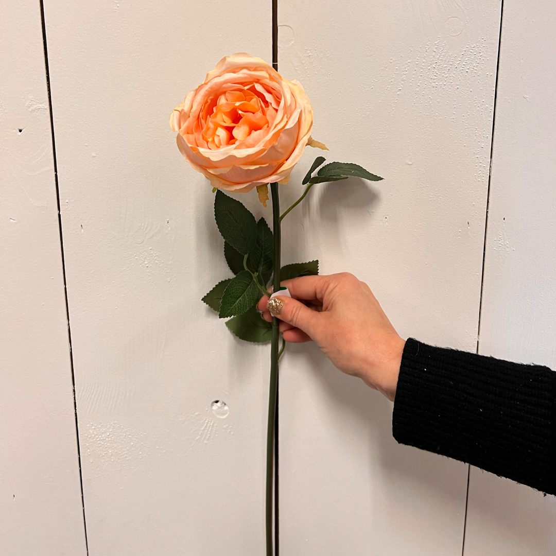Kunstbloem Rose/roos joelle Peach 65 cm Zijden bloemen