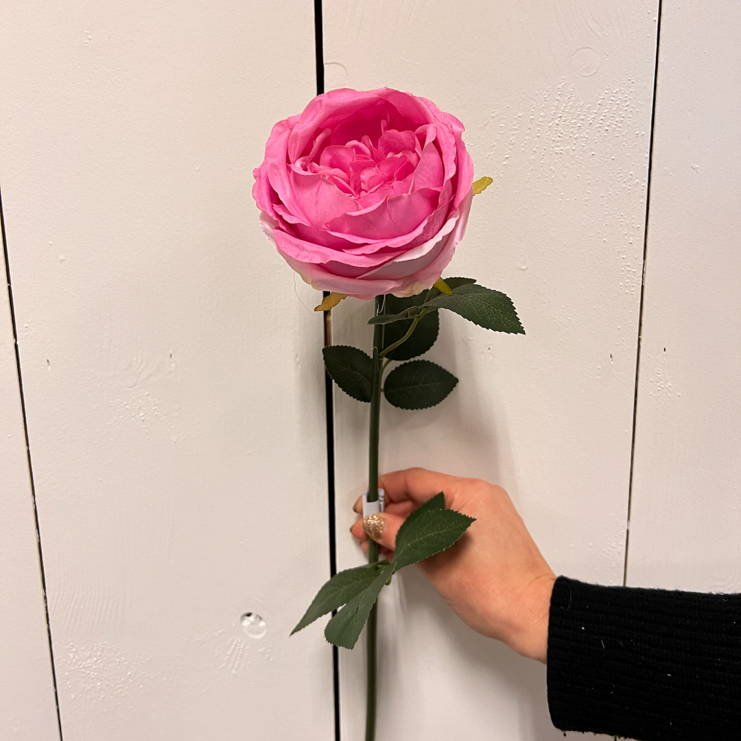 Kunstbloem Rose/roos joelle Fuchsia 65 cm Zijden bloemen