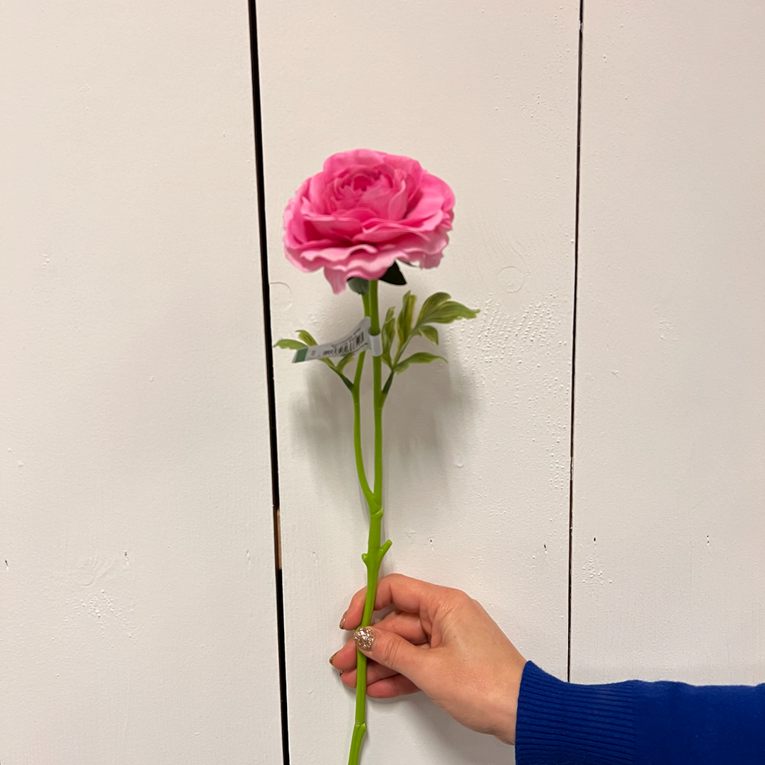 Kunstbloem Ranunculus/ranonkel roze 44 cm zijden bloem