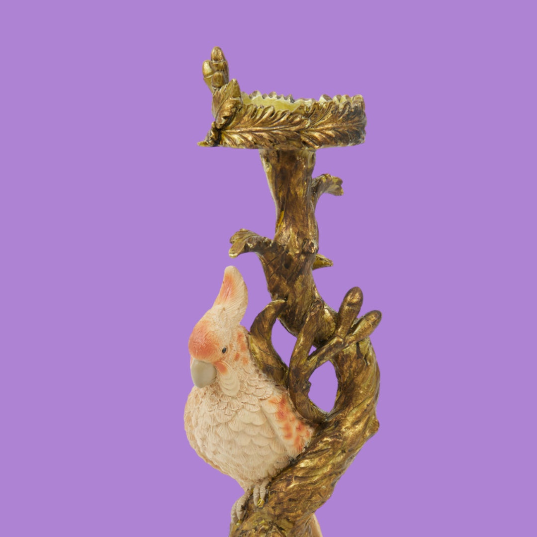 Slenders - Vogelkandelaar Papegaai Zenzi Goud/Peach H28