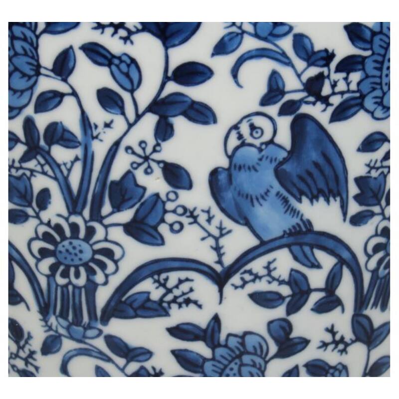 Slenders - Vaas Lucia Delfts Blauw met vogelprint Blauw H36