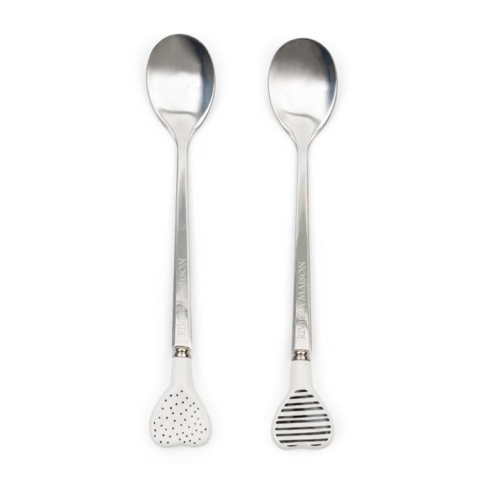 Rivièra Maison Dots&Stripes Heart Spoons set van 2