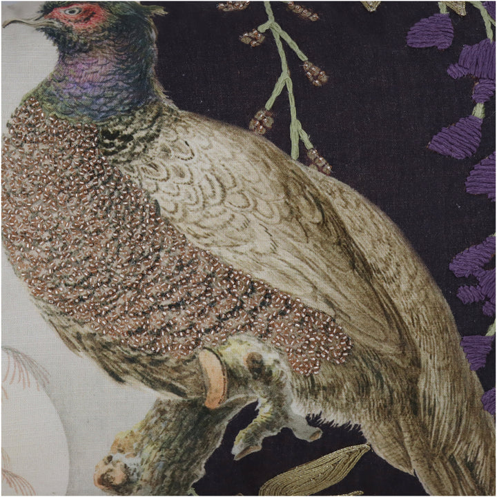 Sierkussen - Vogel katoen bruin 40x60 cm