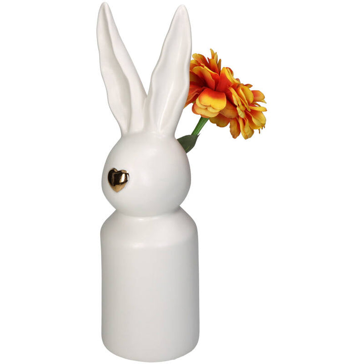 Vaasje - konijn bloemenvaas wit L