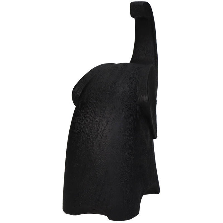 Ornament Olifant polyresin zwart 12.5x6.5x15 cm