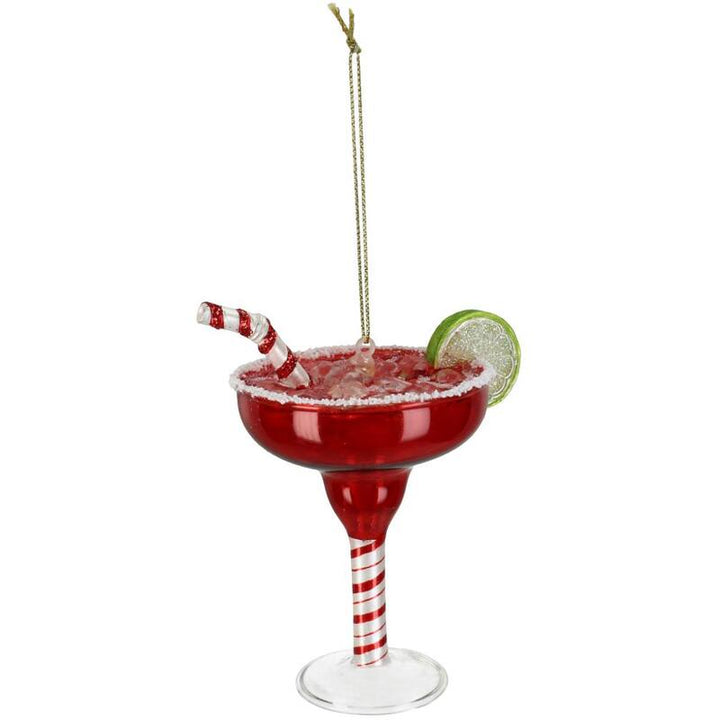 Kerstornament Cocktailglas rood 13 cm