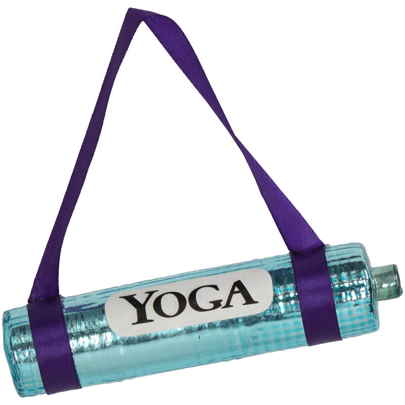 Kerstornament Yogamat Blauw 3 cm