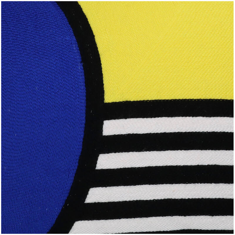 Slenders - Sierkussen Graphic Geel/Blauw met Strepen Zwart/Wit 40x60 cm